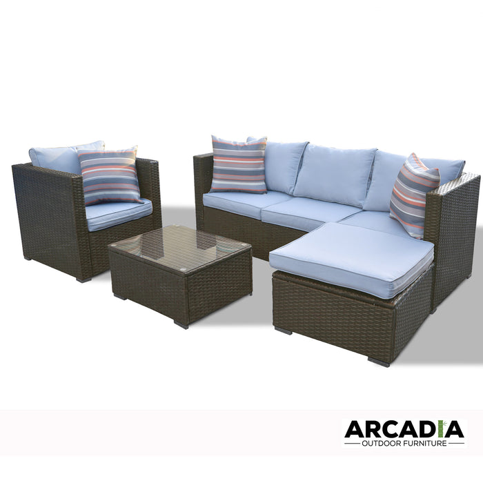 Arcadia Furniture Outdoor Rattan 4 Piece Sofa Lounge Set Home Garden Patio