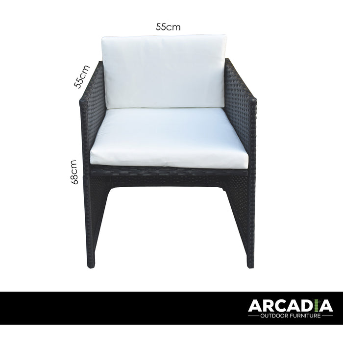 Arcadia Furniture 5 Piece Outdoor Dining Table Set Rattan Table Chairs Garden