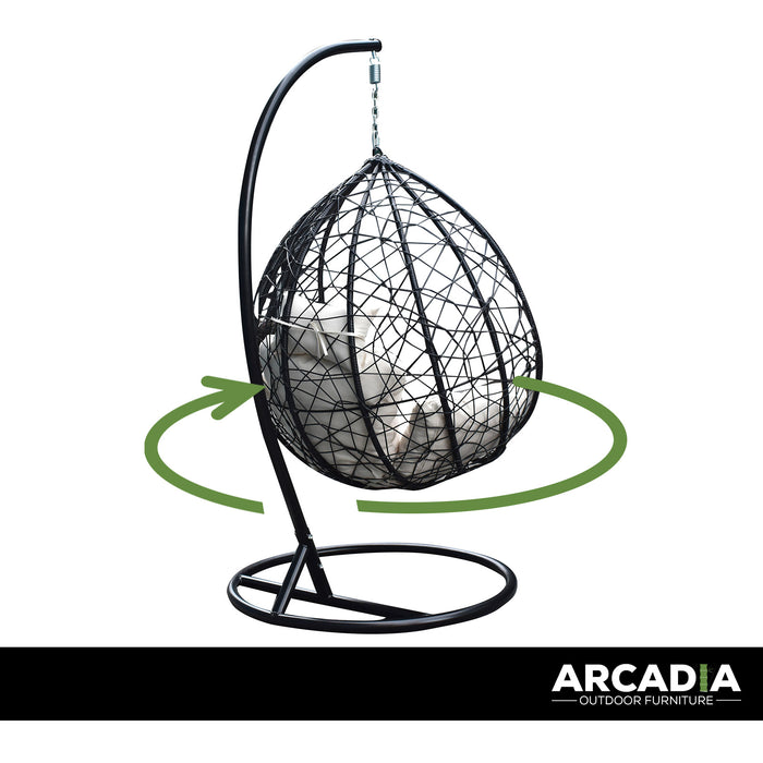 Arcadia Furniture Rocking Egg Chair Outdoor Wicker Rattan Patio Garden Tear Drop