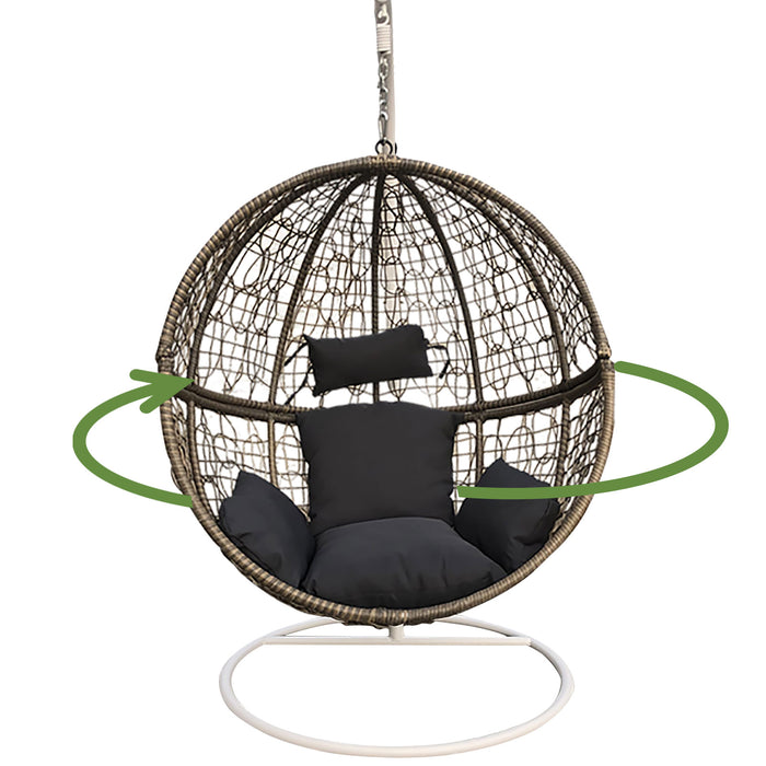 Arcadia Furniture Rocking Egg Chair Outdoor Wicker Rattan Patio Garden Circular