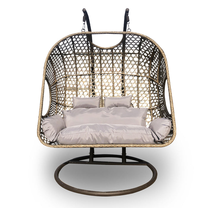 Arcadia Furniture 2 Seater Rocking Egg Chair Outdoor Wicker Rattan Patio Garden