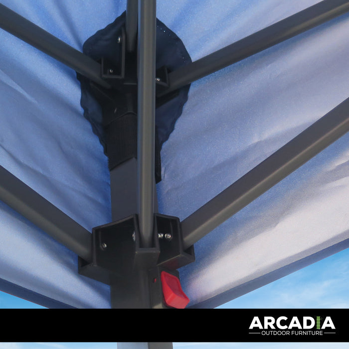 Arcadia Furniture Gazebo 3 x 3 Metre Canopy Navy Portable Pop Up Outdoor Beach